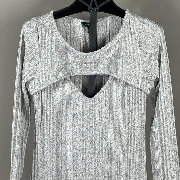 Banana Republic Dress Womens Small gray knit pencil sheath midi casual preppy - Picture 2 of 8